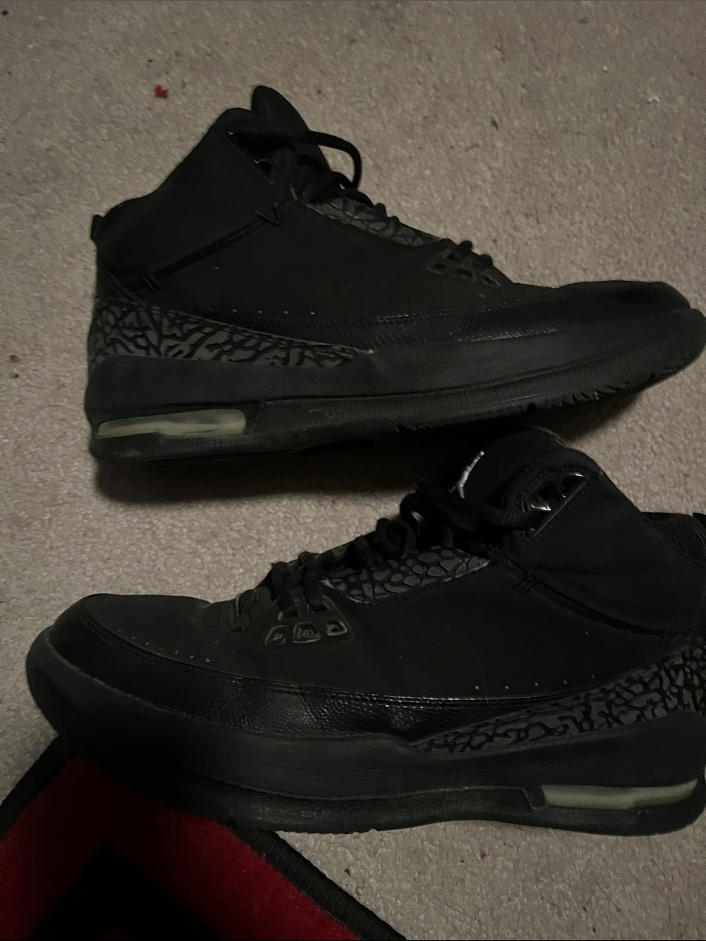 Jordan Black High-Top Basketball Sneakers with Silver Jumpman - Picture 3 of 8